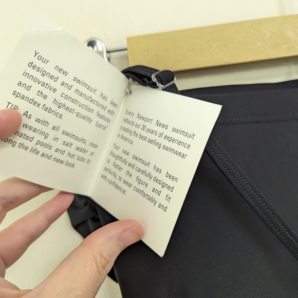 Vintage 90s Bandeau Belted One Piece Swimsuit 12 TALL Classic - Picture 11 of 12